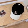 Gorra de pana vintage con bordado de oso para mujer, gorra de béisbol de cabeza grande a juego con colores para primavera y otoño, para parejas de estudiantes
