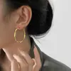 Brincos Argola Grandes com Pino de Prata 925, Luxo Leve, Sensação de Alta Qualidade, Estilo Doce e Descolado Único, Brincos de Outono e Inverno, Brincos Argola de Designer de Nicho