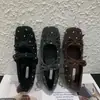 Sapatos Ballet Mary Jane Femininos 2026 Outono Estilo Coreano Retrô Bolinhas Bico Quadrado Baixos com Salto Escondido para um Look de Fada