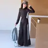 Conjunto Deportivo para Niñas 2026 Nuevo Estilo Coreano de Moda Primavera y Otoño Casual Bloque de Color Conjunto de Dos Piezas para Niños Mayores