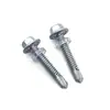 Tornillo Dacromet de Cabeza Hexagonal Externa con Punta de Taladro y Arandela de PVC, Brida Hexagonal, Punta de Taladro, Autorroscante, Autorroscante, Rosca de Cola de Milano M5.5