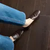 Mocasines de piel de becerro de primera capa para mujer, zapatos planos de otoño e invierno, nuevos, puntera redonda, cómodos, piel genuina, corte medio, zapatos de vestir para mujer talla 40
