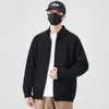 Jaqueta Cardigan de Tricô Masculina Primavera e Outono 2025 Nova Tendência Casual Versátil Solta Gola Alta Top de Outono Estilo Masculino