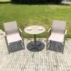 Mesa y Silla de Exterior para Patio Impermeables Combinación de Mesa de Té Jardín Exterior Nórdico Ocio Combinación de Mesa y Silla para Balcón de Tres Piezas