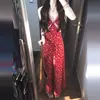 Vestido Vermelho Floral de Alças para Férias na Praia para Mulheres Verão 2025 Novo Estilo Popular Petite Elegante Saia Longa