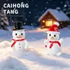 Figura de Muñeco de Nieve de Resina Navideña, Miniatura de Fiesta Invernal, Adorno en Miniatura de Escena de Nieve, Tema Navideño Lindo