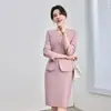 Uniforme de Recepción de Front Desk de Belleza Médica de Primavera y Otoño, Ropa de Trabajo para Salón de Belleza y Centro de Bienestar, Traje Azul Marino de Alta Gama, Atuendo Profesional para Mujer