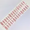 Uña Postiza Blanca Almendra Ojo de Gato Lunar Color Sólido Destello Gota Uña Postiza Prefabricada 30 Piezas Tamaño Completo Tira Desnuda