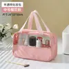 Nuevo neceser de viaje para mujer, bolsa de almacenamiento de cosméticos portátil, gran capacidad, color visible, bloqueo de color, PU impermeable, bolsa de aseo