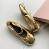 Zapatos para Mujer de Estilo Nuevo, Antideslizantes, Suela Suave, Cómodos, Piel de Vaca Suave, Punta Redonda Dorada, Zapatos de Moda, Zapatos de Tacón Bajo para Mujer, Piel Genuina