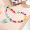 Cadena para teléfono móvil de cinco estrellas con forma de corazón de acrílico colorido, cordón antipérdida corto a la moda para llaves de mujer. Fabricantes de cordones.