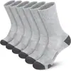 Meias atléticas masculinas de algodão na altura da panturrilha, calcanhar reforçado, duráveis, respiráveis, absorventes de suor, meias longas casuais, disponíveis em um conjunto de três cores: preto, branco e cinza