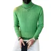 Suéter Masculino de Gola Alta para o Inverno Tendência Slim Espesso Camada Base Tricô Jovem Cor Sólida Suéter Masculino Consulta ao Atendimento ao Cliente