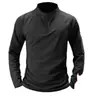 Camiseta Esportiva Masculina de Manga Longa para Fitness, Solta, Secagem Rápida, Meio Zíper, Estilo Americano, para Corrida, Treinamento de Basquete, Outono/Inverno