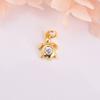 8 Colores Cobre Micro Incrustación Zircón Colorido Tortuga Marina Colgante Pequeño Pulsera Collar Aretes Accesorios de Joyería DIY