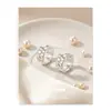 Pendientes de botón de diseño de nicho de dropshipping de joyería con forma de corazón, chapados en plata 925, simples, con forma de corazón entrelazado en forma de C para mujer