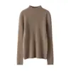 Suéter de Cachemir para Mujer 100% Cachemir Puro Nueva Moda Simple de Cuello Alto Jersey de Punto Cálido Suéter Capa Base