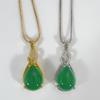 Nuevo Colgante Elegante en Forma de Gota de Crisoprasa Natural Colgante de Crisoprasa Chapada Colgante de Jaspe