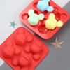 Ponto Azul 4 Cabeça de Rato Fofa Molde de Bolo de Lua de Silicone Chocolate Cozinha Doméstica Assar Silicone Molde de Bolo