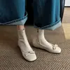 Botas finas de tacón alto con punta cuadrada y elástico en el tobillo, estilo de hada coreana, con lazo de cristal, para mujer, 2026 otoño e invierno, con plataforma interior para aumentar la altura 42