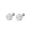 S999 brincos de jóias de prata esterlina elegante rosa brincos femininos brincos de flor de prata pura pequeno estilo francês