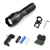 Lanterna T6 zoom telescópico liga de alumínio dimerizável iluminação externa kit recarregável lanterna de mão para exterior