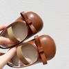 INS outono bebê menina estilo coreano sapatos de couro menina princesa retro all-match sapatos individuais antiderrapantes sapatos de sola macia sapatos de criança