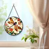 Libélula de Vidro Laranja Transfronteiriça Pingente Colorido, Ornamento de Vidro para Casa, Decoração de Janela, Pegador de Sol para Jardim