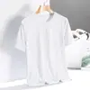 Verão Nova Camiseta Masculina de Seda Gelo Manga Curta Fina Casual Solta Tamanho Grande Manga Curta Camiseta Gola Redonda Secagem Rápida Top