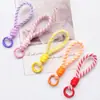 Lanyard Corto Tejido Mini de 8 cm Colgante de Llavero de Peluche Colgante Llavero Correa de Teléfono Tejida a Mano con Bloqueo de Color