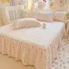 Colcha Acolchada de Algodón Puro Faldón de Cama Oculta Defectos Dobladillo 2026 Nuevo Todo Algodón Estilo Princesa Cubierta de Cama Antideslizante Sábana de Cama con Volante