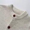 Cardigan de Punto Nuevo Otoño e Invierno Chaqueta Suéter para Hombres y Mujeres Estilo Perezoso Holgado Simple Cuello Redondo Color Sólido Top de Punto