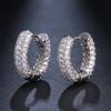 Elle Mosha Jewelry Cobre Banhado 18K Ouro Moda OL Redondo Círculo Completo Zircão Brincos Femininos Moda Linda Orelha