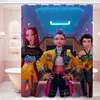 Cortina de Ducha con Patrón de Collage Estilo Tech de Grupo Femenino Exclusivo Transfronterizo Huntrx, Tela para Baño, Sin Taladro con 12 Ganchos