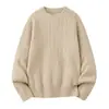 Novo suéter masculino de outono e inverno, suéter de malha grossa com trança de alta qualidade, de manga comprida, suéter casual moderno e versátil