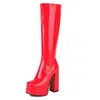 Botas de tamanho grande 40-45, sapatos femininos de comércio exterior transfronteiriço, novas botas femininas outono e inverno 202622, sola grossa, salto grosso, salto alto, cano alto
