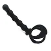 Bolas anais de silicone unissex, anel de furo duplo, anel peniano, brinquedo sexual