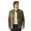 2025 Chaqueta Nueva para Hombre Nueva Chaqueta de Cuero con Terciopelo Chaqueta de Motociclista Atractiva Estilo Coreano Ajustada Cuello Alto Chaqueta de Cuero PU
