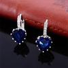 Nuevos pendientes de moda europeos y americanos con hebilla de oreja de circonita AAA, superventas de AliExpress, joyería multicolor con forma de corazón de melocotón al por mayor.