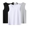 Chaleco Blanco para Hombre Algodón Puro para Hombre Deportivo Algodón Hombro Ancho Sin Mangas Camiseta Base Talla Grande Suelta Camiseta sin Mangas Verano