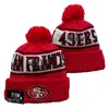 Gorro de Punto Cálido para Otoño e Invierno de la NFL para Hombres y Mujeres con Letras Bordadas de Estilo Pop y Pompón