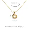 Colgante de collar Ojo del Diablo Europeo y Americano de Comercio Exterior Transfronterizo para Mujer, Cadena para Clavícula con Tótem Solar, No se Desvanece, Personalizado y Versátil para Mujer
