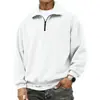 Estilo Americano Transfronterizo Nuevo Venta Caliente Polar Color Sólido Cuello Alto Cremallera Chaqueta Casual Holgada de Moda Ropa para Hombre Sudadera con Capucha