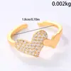 Anel Cdd Cobre Micro-Incustado Zircônia Design Aberto Coração Duplo Popular Transfronteiriço Dia dos Namorados Venda Quente Fábrica Fonte
