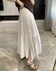 Saia Longa de Chiffon Floral para Mulheres, Adequada para Todos os Tipos de Corpo, Cintura Alta, Elástica, Emagrecedora, Modelo A, Patchwork, Camadas, Longa Zl