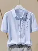Camisa Elegante de Manga Corta para Mujer, Transfronteriza Europea y Americana de Amazon, Nuevo Diseño de Verano, Top Básico a la Moda