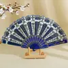 Abanico plegable de estampado en caliente español superficie de plástico y tela impresión estilo europeo clásico modelo explosivo transfronterizo para baile abanico plegable de mano