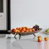 Mesa de Centro Retro Minimalista para Sala de Estar Frutero Bandeja para Encimera de Restaurante Bar Habitación de Muestra Adorno de Decoración para el Hogar Negro
