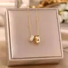 Anillo Colgante con Grabado de Diamantes Flash de Venta Caliente Transfronteriza Cadena para Clavícula de Acero de Titanio Versátil Elegante Tendencia Ins para Mujer Venta al por Mayor