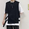 Chaleco Redondo de Verano 2026 Estilo Hong Kong Chaleco Casual de Moda sin Mangas Chaleco Holgado Estilo Harajuku Juvenil para Ropa de Exterior